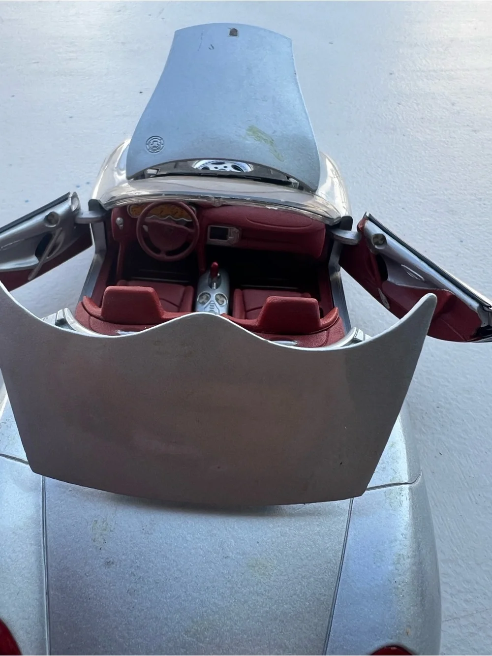 Maisto 1:18 Porsche Boxster Concept Silver Diecast Car Missing Side Mirrors